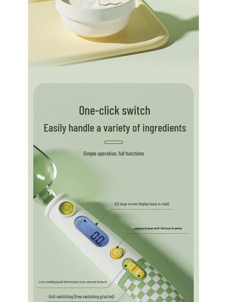 Digital Measuring Spoon for Baby Food, Cereal, and Flour - Precision Gram Scale
