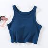 Round Neck Padded Slim Elastic Vest Sleeveless Anti-peeping Camisole Women's Short Top