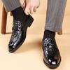 Leather shoes men's 2025 spring new first-layer cowhide business dress shoes one-pedal men's shoes crocodile pattern Wenzhou men's shoes