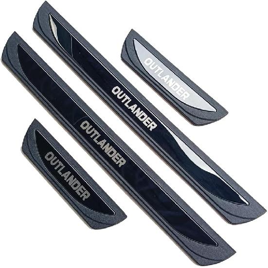 Stainless Door Sill Protector Kick Plate Entry Guard Kit for Mitsubishi Eclipse Cross PHEV 2024 Accessory (Thin Chrome Eclipse Cross)