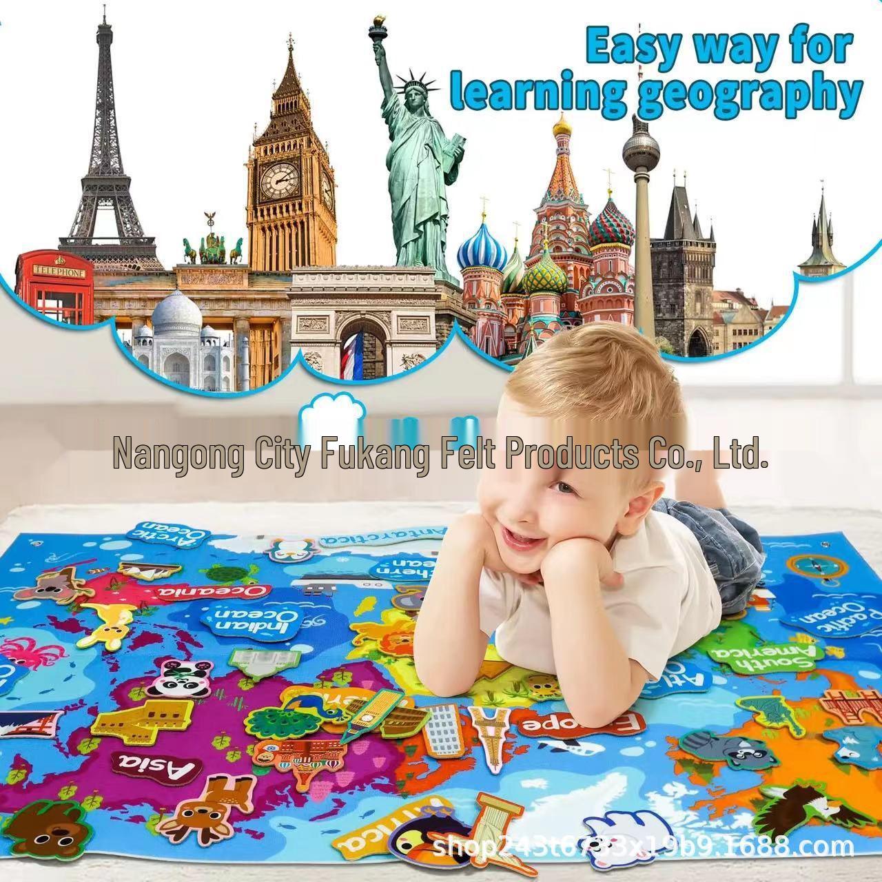 Felt Busy Board - Children s Educational DIY Learning & Story Map Toy