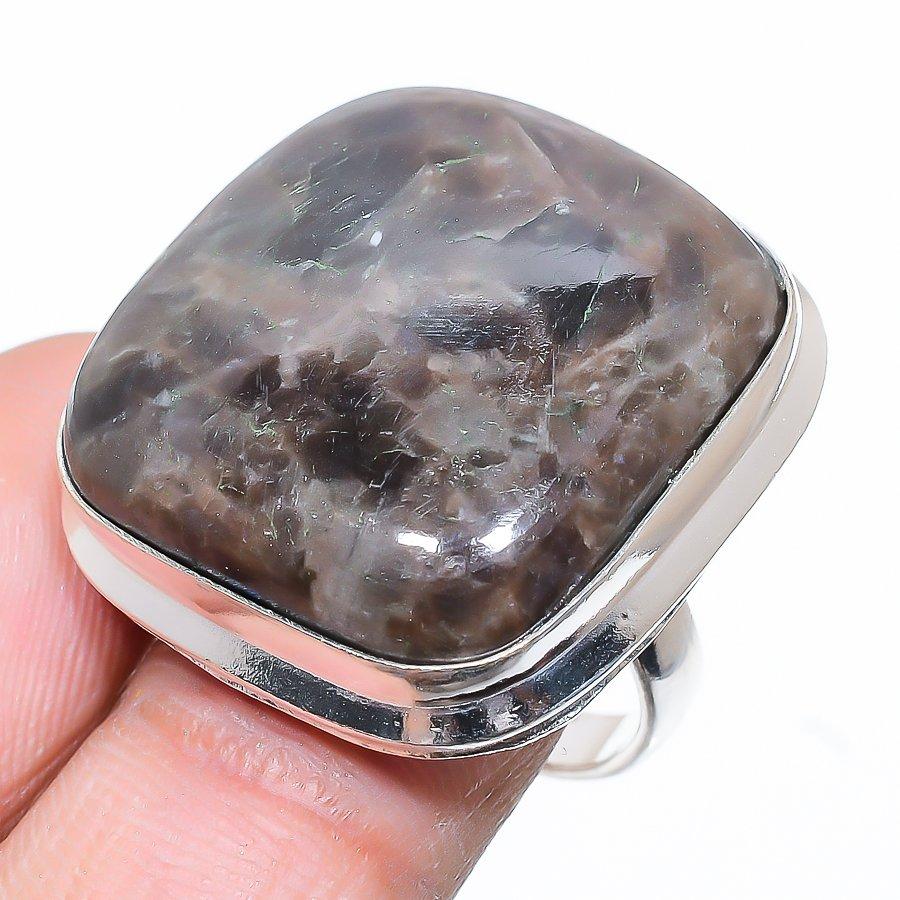 

Подарочное кольцо из стерлингового серебра 925 пробы с натуральным солнечным камнем и драгоценным камнем Лолит, размер 7 l0l99