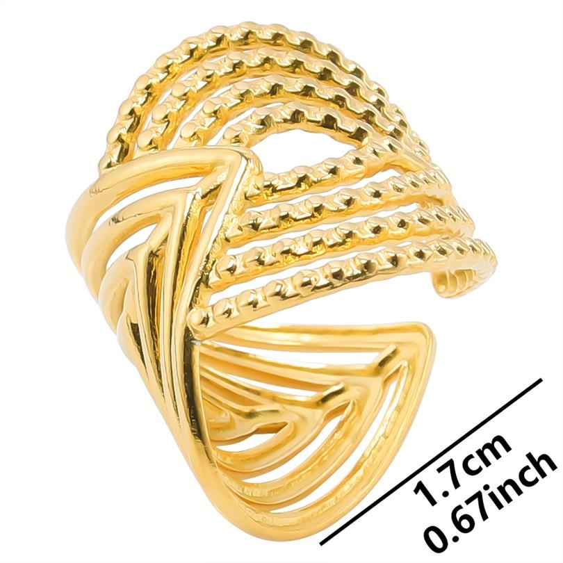 1/5Ppcs/Lot Real Gold Plated Stainless Steel Rings For Women Men Accessories Open Adjsutable Chunky Butterfly Heart Ring Anillos