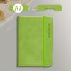 Sijin A7 Leather Hardbound Notebook: Skin-Feel, Elastic Band, Portable Pocket Planner for On-the-Go Note-Taking.