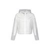 Ropa Deportiva Windrunner Semitransparente Sólida Manga Larga con Capucha Chaqueta con Cremallera Unisex Ropa Exterior Blanco CU6579-975