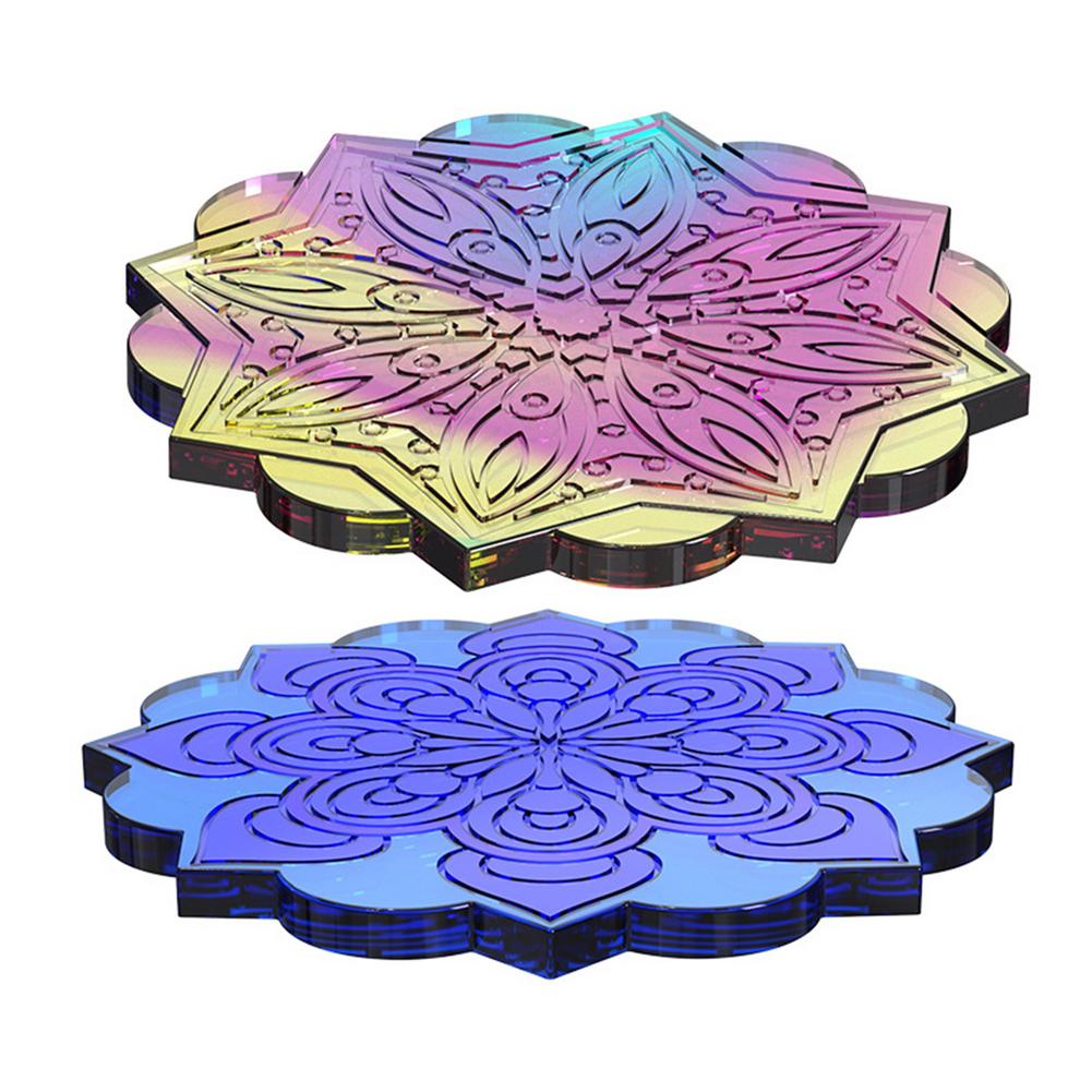 Diy Crystal Epoxy Resin Mold Square Mandala Flower Coaster Silicone Molds Home Decoration Cup Mat Pad Mold DIY Handmade Craft