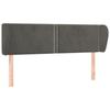 Tête de lit - Maison Exclusive - Velours gris foncé - Oreilles - Hauteur réglable 147x23x78/88 cm