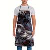 1pc Vintage Snake Print Apron Suitable for Cooking, Baking, Grilling - Adjustable Waist Strap, Smooth Kitchen Apron with Snake Scale Texture, for &, I