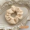 White Plush Hair Ring Elastic Band Headband with Ball - Autumn/Winter Accessories for Women