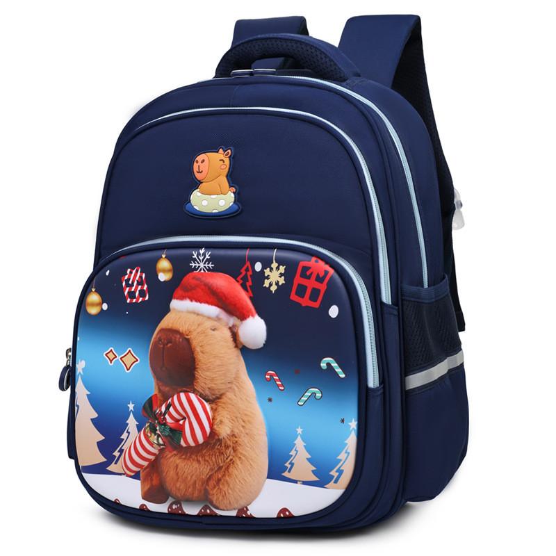 Kids Capybara Pattern Cartoon School Bag Breathable Backpack For Young Learners