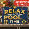 Tin Sign Relax You Are On Pool Time Soccer Ball Vintage Metal Poster D Printing Not D Funny Sports Pub Bar Garage Wall Decor P