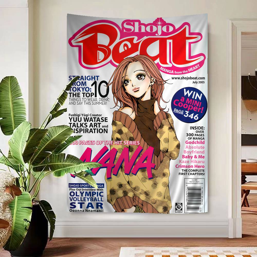 Anime NNANA Shoujo Manga Anime Tapestry Hanging Tarot Hippie Wall Rugs Dorm Home Decor
