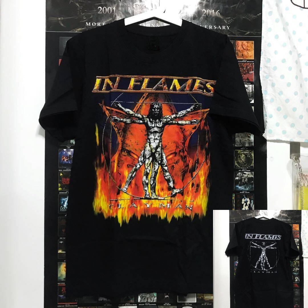 Thai VersionIn Flames Short Sleeve TShirt with European Melodic Death Metal Rock Style M