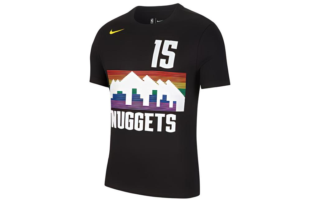 Men's Nike T Shirts Men's Black Crew Neck Moderate Straight Fit
