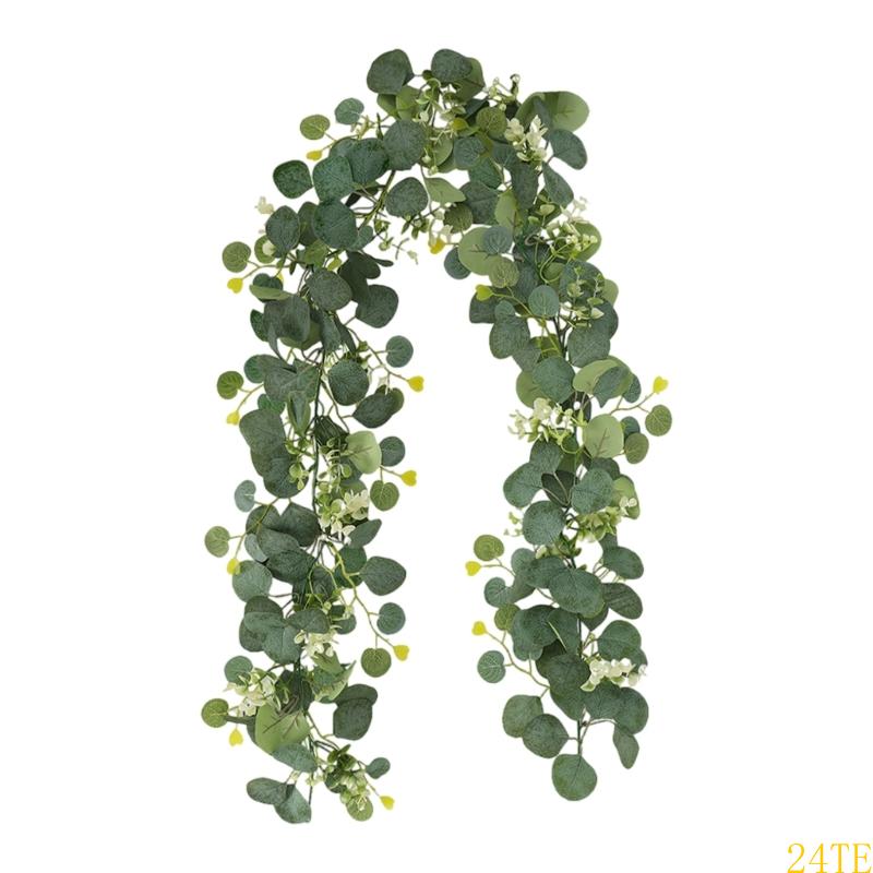 24TE Realistic 180cm Eucalyptuses Vine Adornment With 60 Blooms For Event Styling