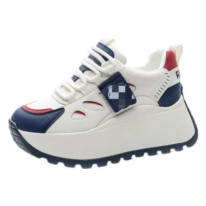 New Height-increasing Thick-soled Dad Shoes, Fashionable and Versatile Soft Leather Casual Shoes for Women