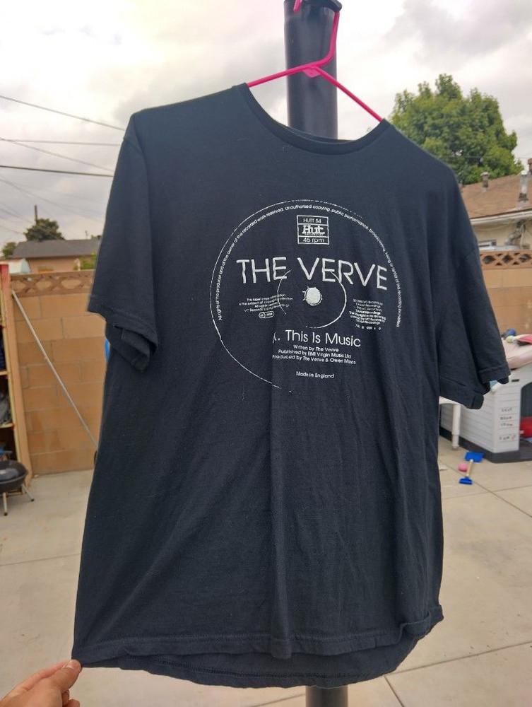The Verve 1995 This Is Music Black Cotton T Shirt Size S-5XL Unisex T-Shirt L
