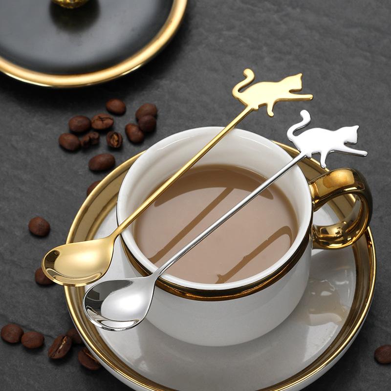 Chic and Fun Cat Shaped Spoon in 304 Stainless Steel for Dessert Delights