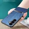 For Samsung Galaxy A35 5G Case Wood Texture Leather Coated TPU Phone Protective Cover