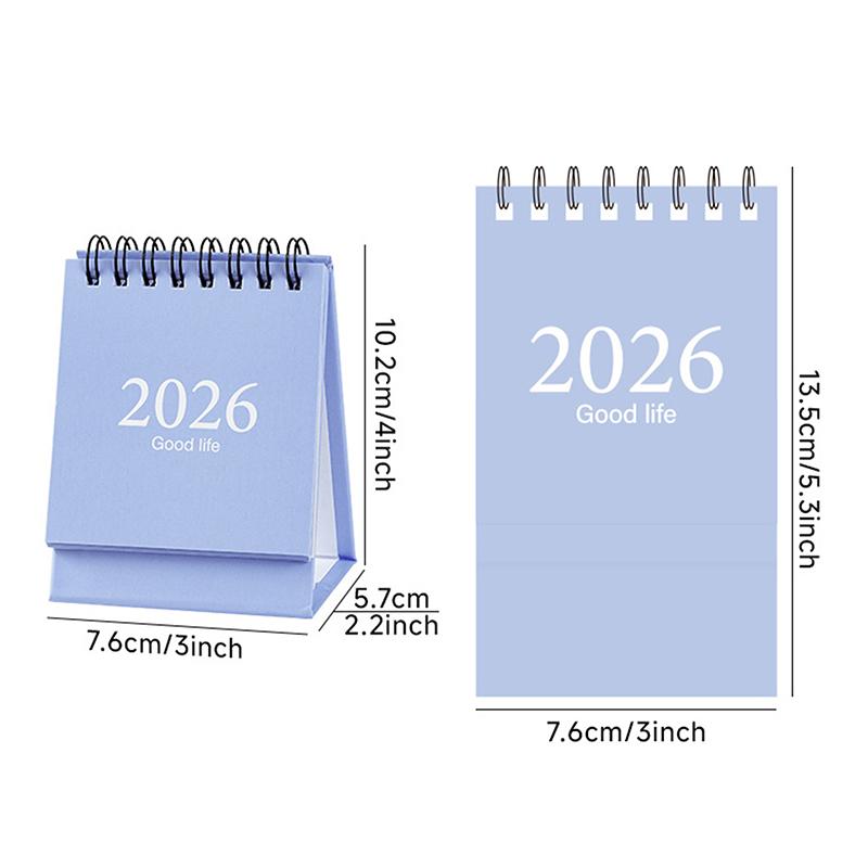 2026 Simple Calendar Small Desk Calendar Creative Coil Calendar Planner Desktop Decoration Office Stationery