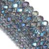 4/6/8mm Faceted Crystal Beads Transparent Blue Rondelle Glass Loose Beads for Jewelry Making DIY Bracelets Necklace Accessories