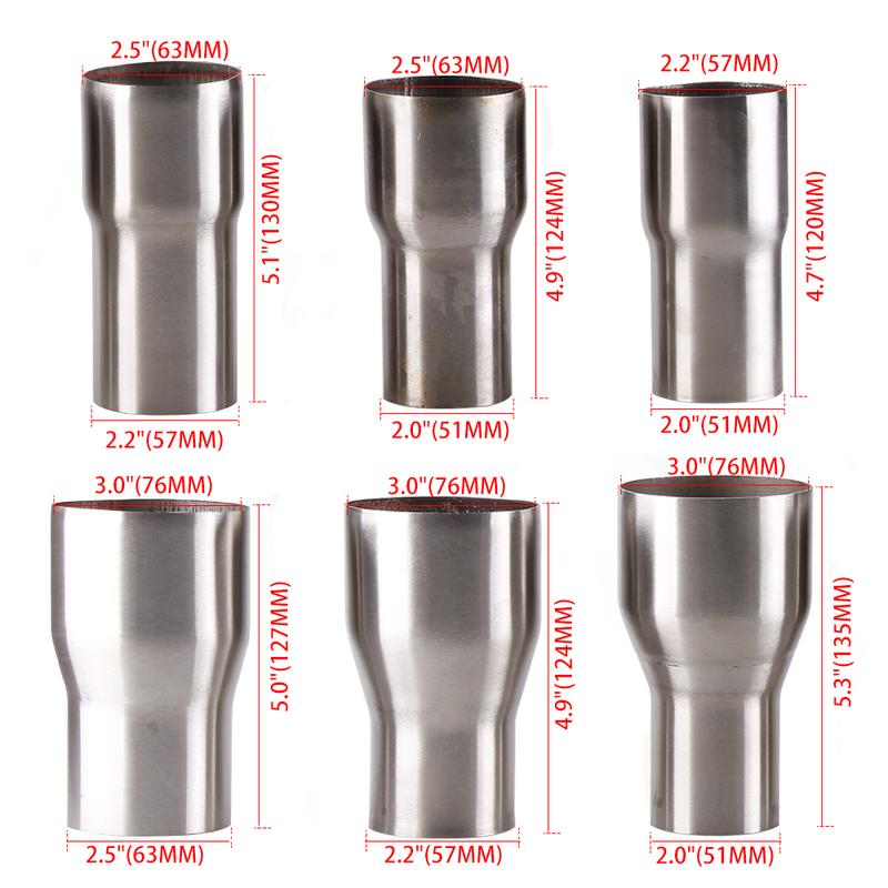 OD:2" 2.2'' 2.5'' 3'' Universal Stainless Steel Car Exhaust Reducer Connector Pipe Tube Adapter Intake Pipe Connection Joint
