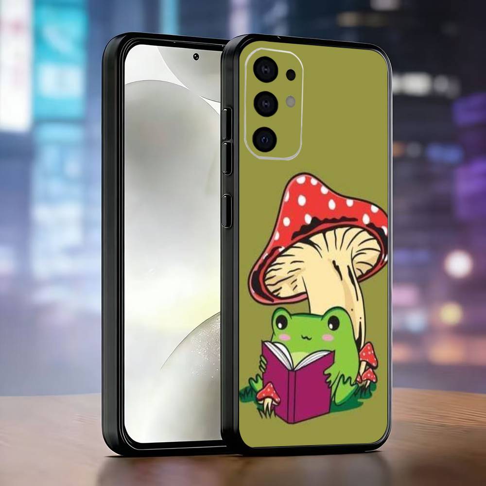 Herbst-Pilz-Frosch Handyhülle Für Samsung S25,S24,S21,S22,S23,S30,Ultra,S20,Plus,Fe,Lite,Note,10,Schwarze Hülle