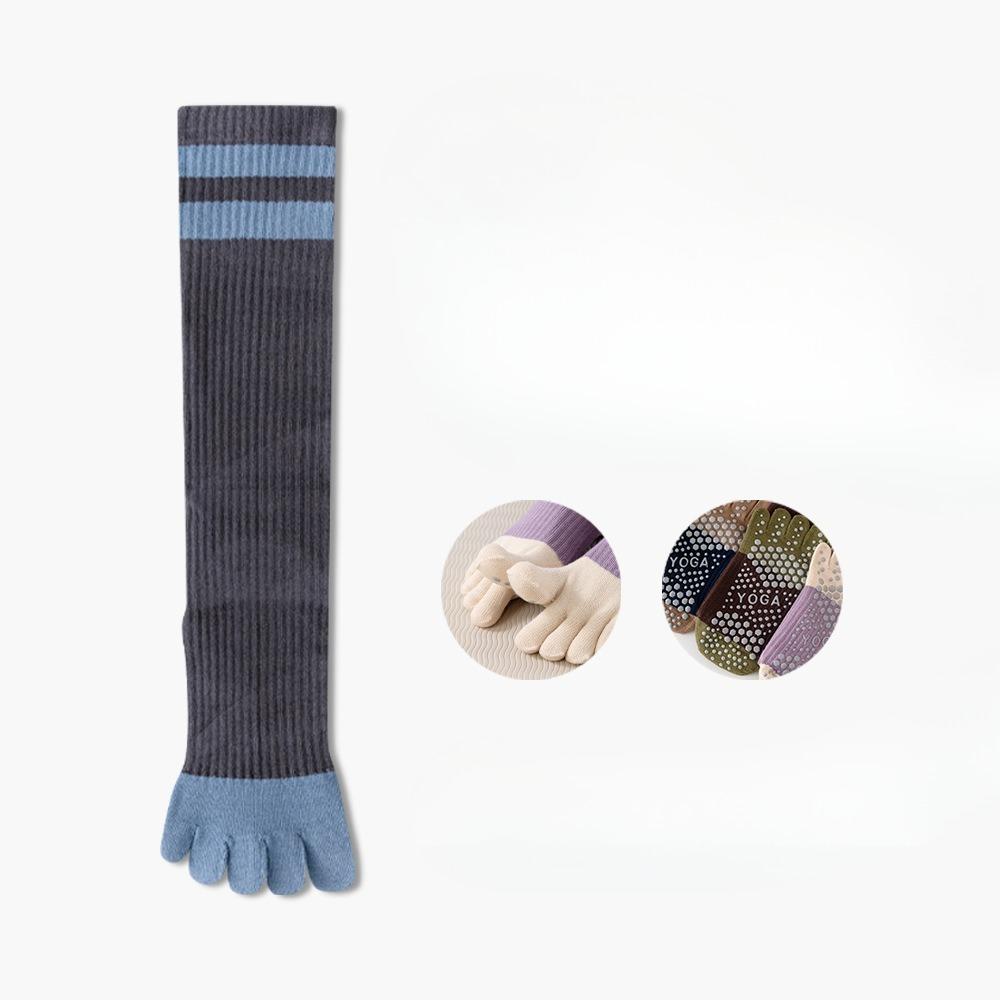 Autumn and Winter Yoga Socks, Anti-slip Women's Five-finger Socks, Calf Socks, Pilates Fitness Socks, Pressure Slimming Thigh-high Socks