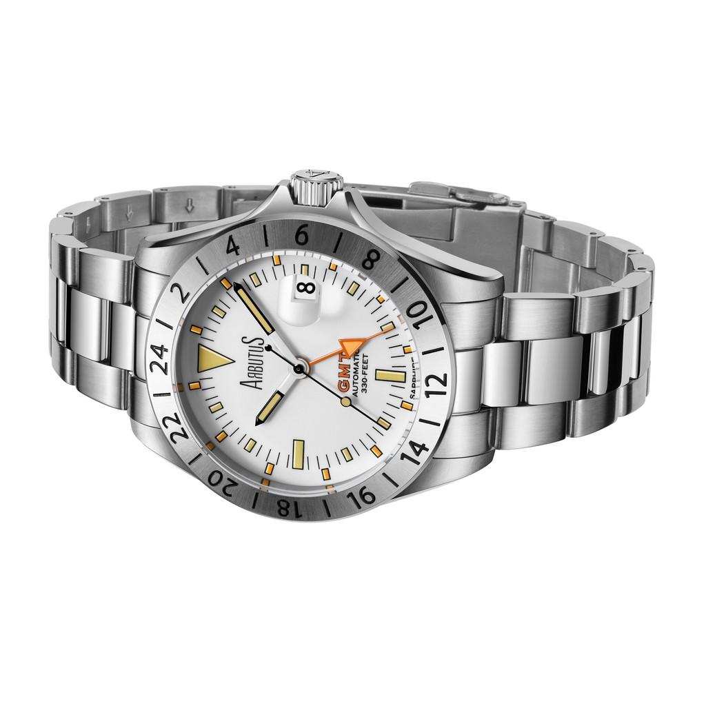 Arbutus Limited Edition GMT rustfritt stål hvit skive automatisk AR9922SWS 100M herreklokke