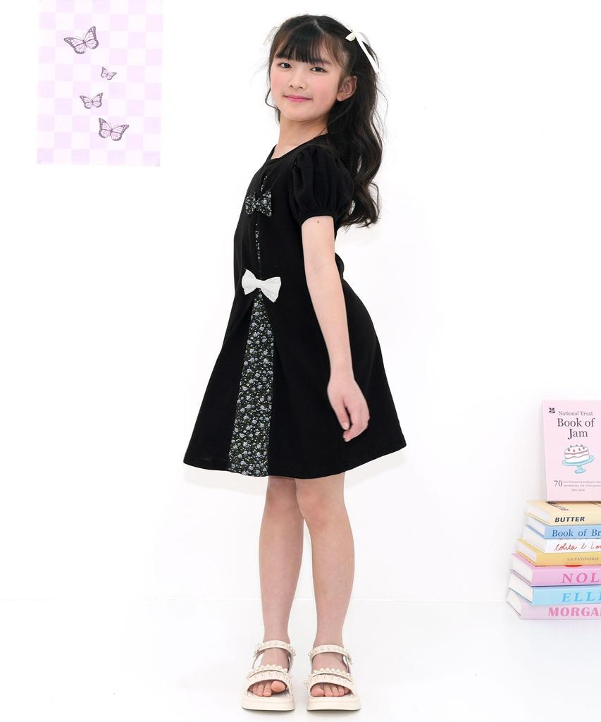 Bee Ribbon Short Size Shh01543 Dress, Sleeve, Girls', Spring/Summer, 110cm, Black,