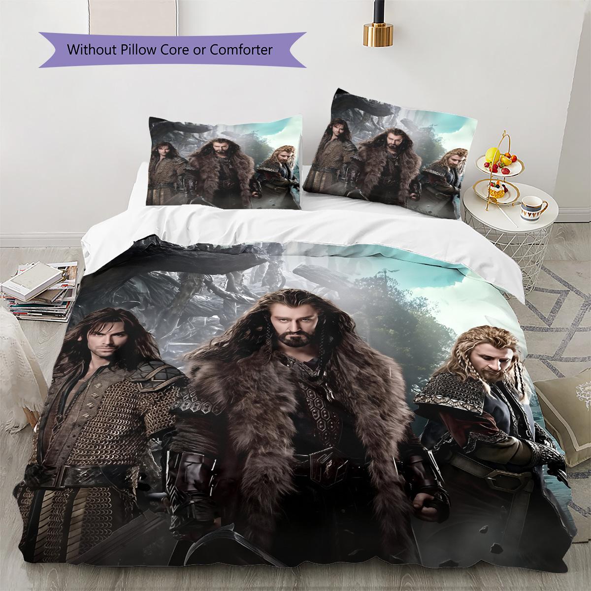 

The Hobbit Bedding Set, 1 Duvet Cover & 2 Pillowcases, Fantasy Home Use, Great Gift for Fans 135x200cm