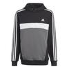 Adidas Essentials Tiberio Five Size 140 Kids' 3-Stripes Hoodie, Unisex, DTP54, Black/White/Grey (IJ8728),