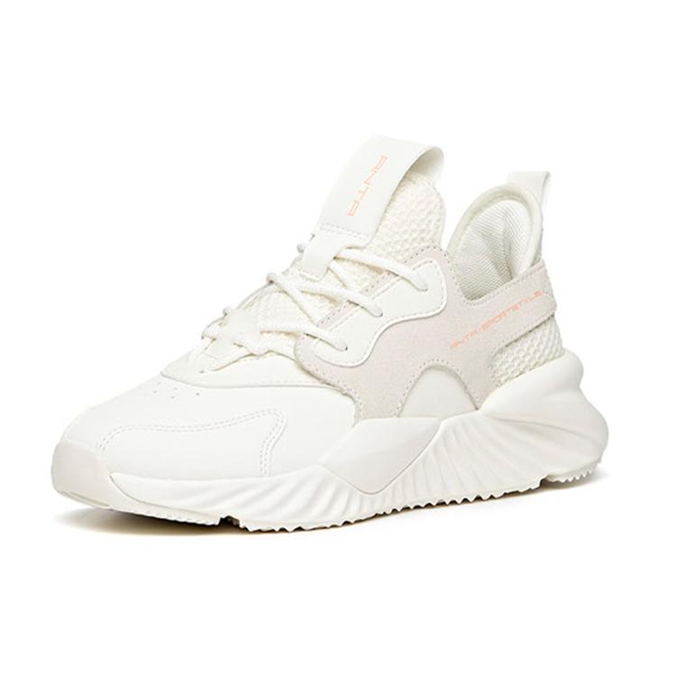 ANTA Chunky Sneakers Women's Low top Ivory White/Light Brown 922018803-6