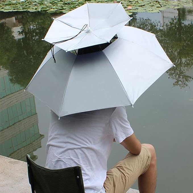Fieldlabo Hands-Free Fishing Umbrella, Sun Umbrella, Hat Umbrella, Perfect for Fishing, Gardening, Photography, and Outdoor Work! (Set of 3)