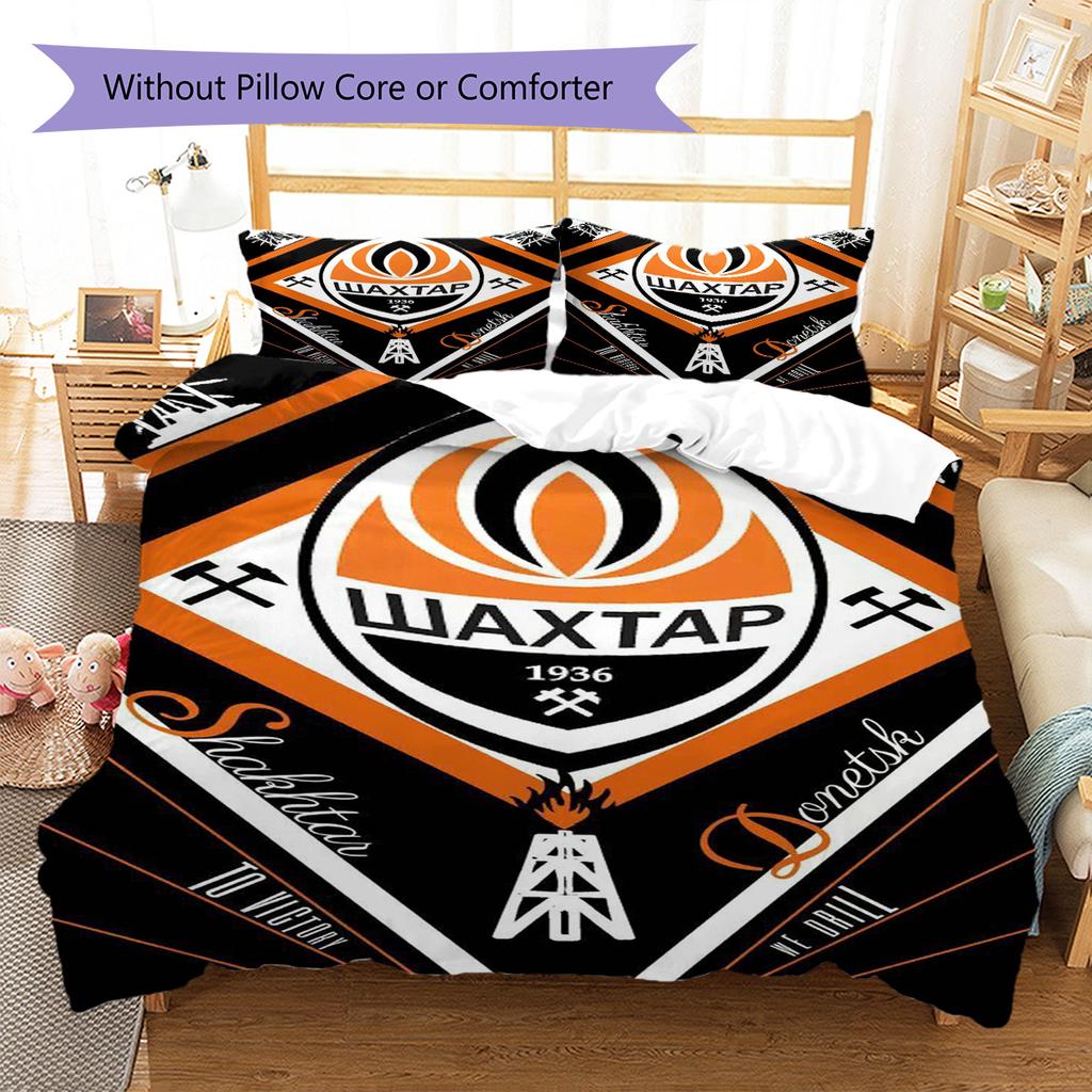 Shakhtar Pattern Bedding Set Quilt Cover Pillowcase Home Decor Gift (1 * duvet cover + 2 * pillowcase, without core)