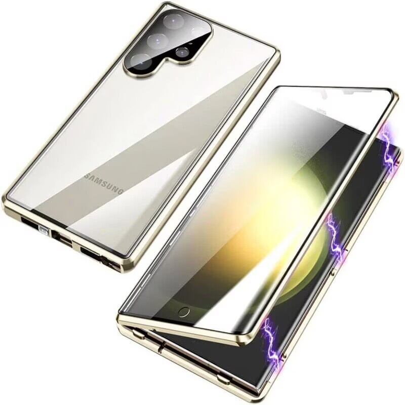Case for Samsung Galaxy S26 Ultra S26+ Plus with Double Sided Tempered-Glass & Metal Frame Phone Bumpers Full Lens Protection Cover