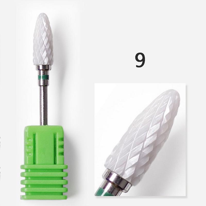 Ceramic Nail Drill Bit Art Smooth Flat Top Rotary Manicure Pedicure 3/32" Shank