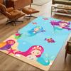 Mermaid Tail Fantasy Art Washable Door Mat Soft Plush Non-slip Bottom Kitchen & Bathroom Use Vibrant Floral Design Wedding Party Gift