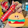 Creative Burger Fries Coin Purse Keychain - Cute Cartoon Earphone Bag for Students