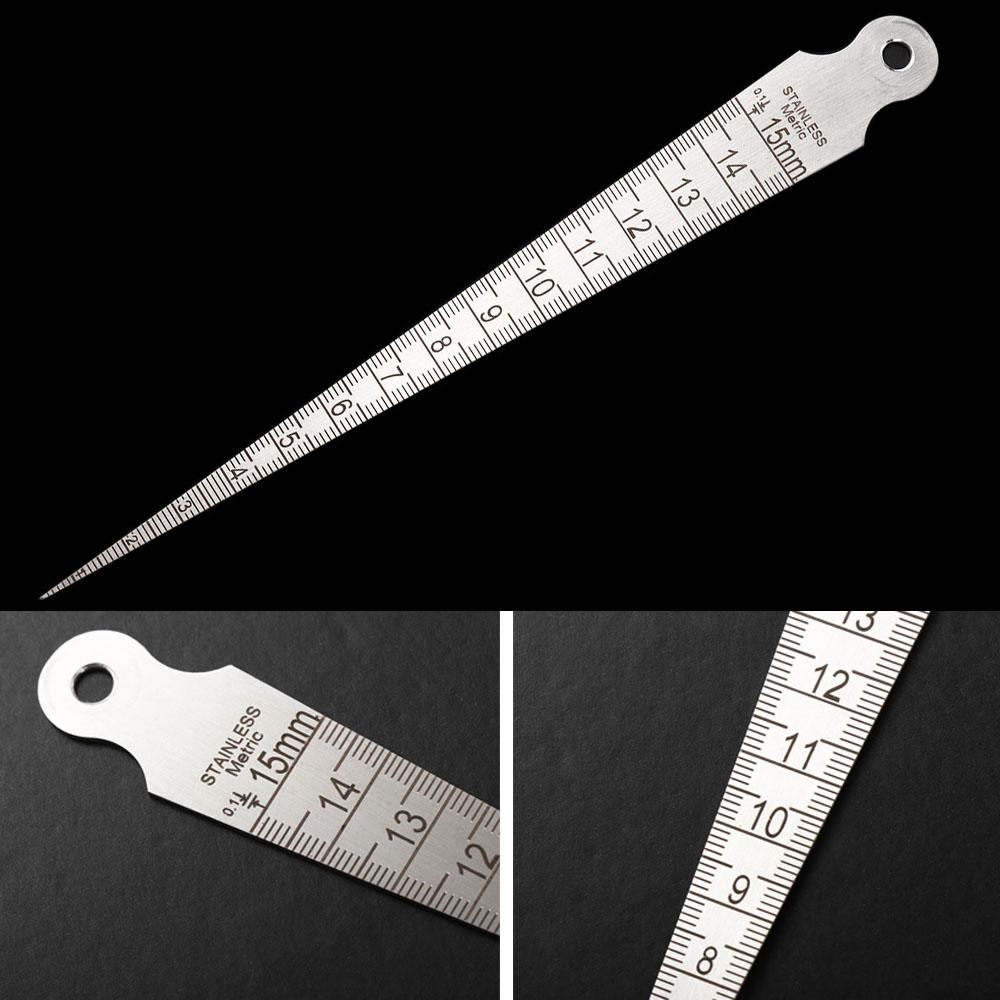 Feeler Gauge Stainless Steel Gap Gauge Depth Ruler Taper Welding Gauge Tapered Ruler Measuring Tool