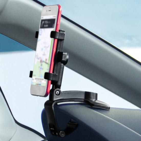 Handyhalterung Auto 360 Grad Drehung Faltbare Armaturenbrett-Handyhalterung Verstellbarer Mehrzweck-Handyständer für Sonnenblende Rückspiegel