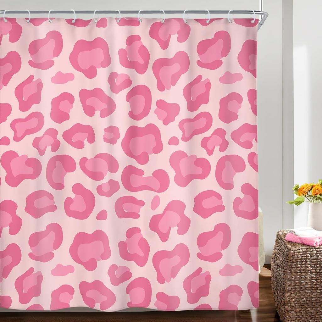 Retro Orange Floral Mushroom Shower Curtain 70s Rustic Vintage Yellow Abstract Aesthetics Poppy Flowers Mid Century Plants