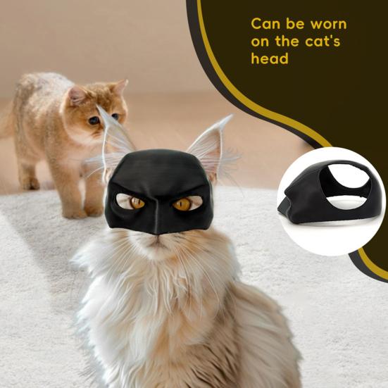 Bat Superhero Cat Mask, Black Bat Cat Cosplay Mask, Lightweight Half Face Cat Mask with Ear Holes for Photos Holiday Parties Video Shoots