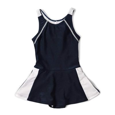 School Swimsuit for for Elementary and Junior High School One Name Tag [Teddy] Girls, Students, Piece, UPF50+, Lined, Included, kids113-C (C White,