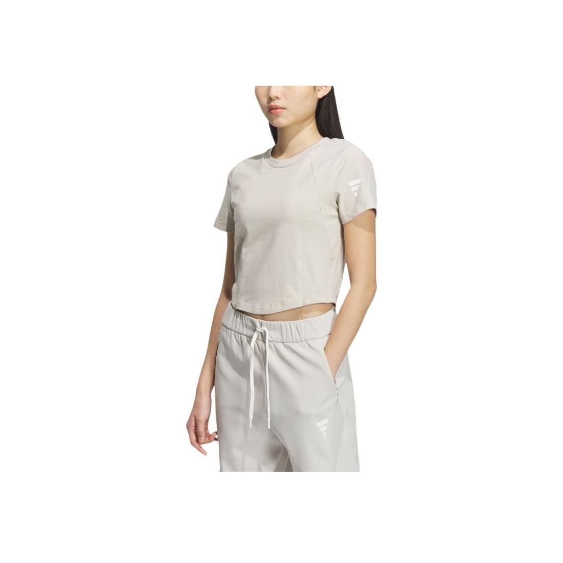 

Adidas Fashionable Comfortable Versatile Round Neck Short Sleeve T-Shirt Women Tops Miracle-Bauxite-Brown JW1884 M