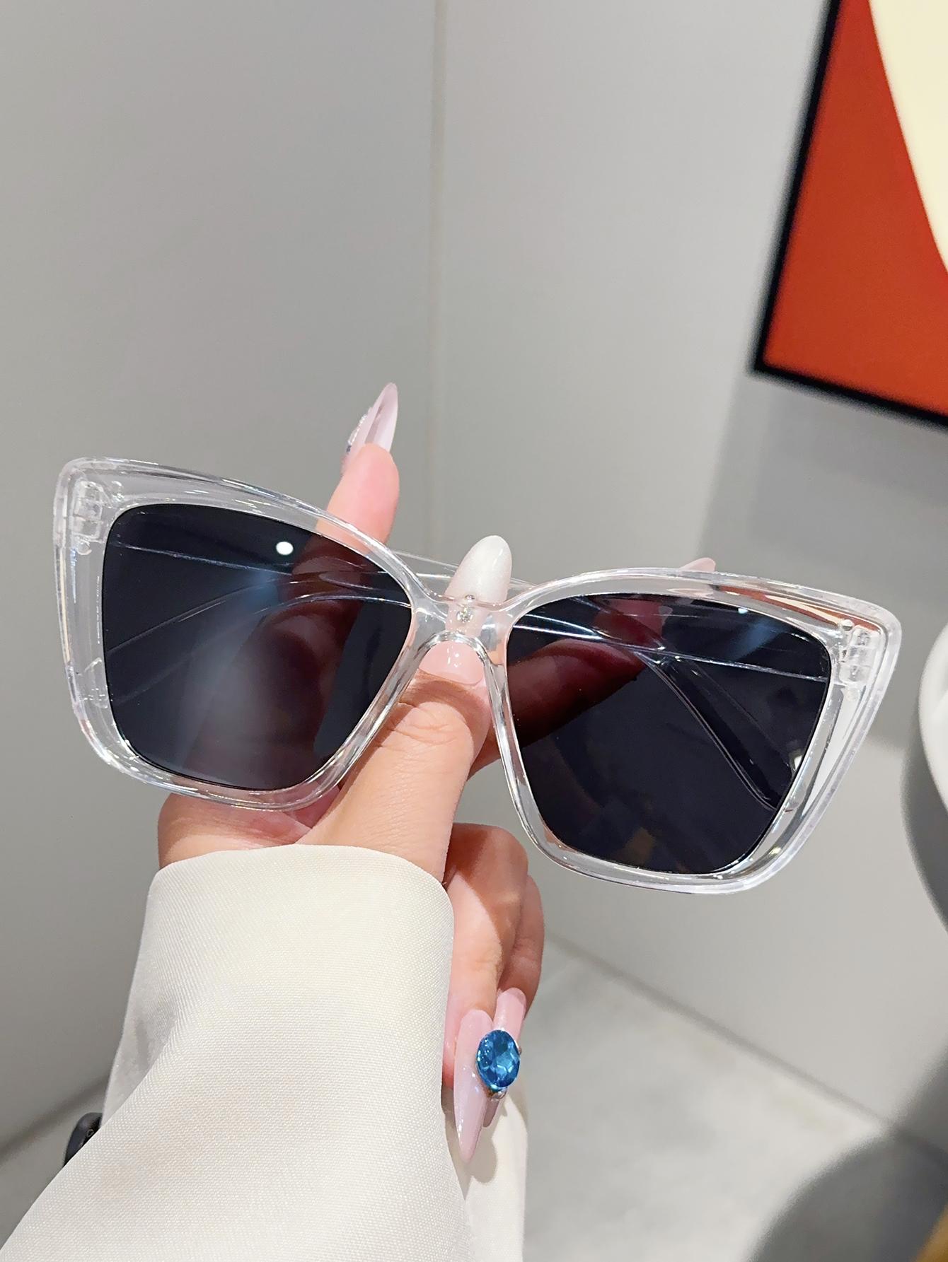 

1Pc Fashionable Oversized Cat-Eye Frame Sunglasses, Lightweight and Durable, Everyday Casual Fashion Accessory, Beach Vacation
