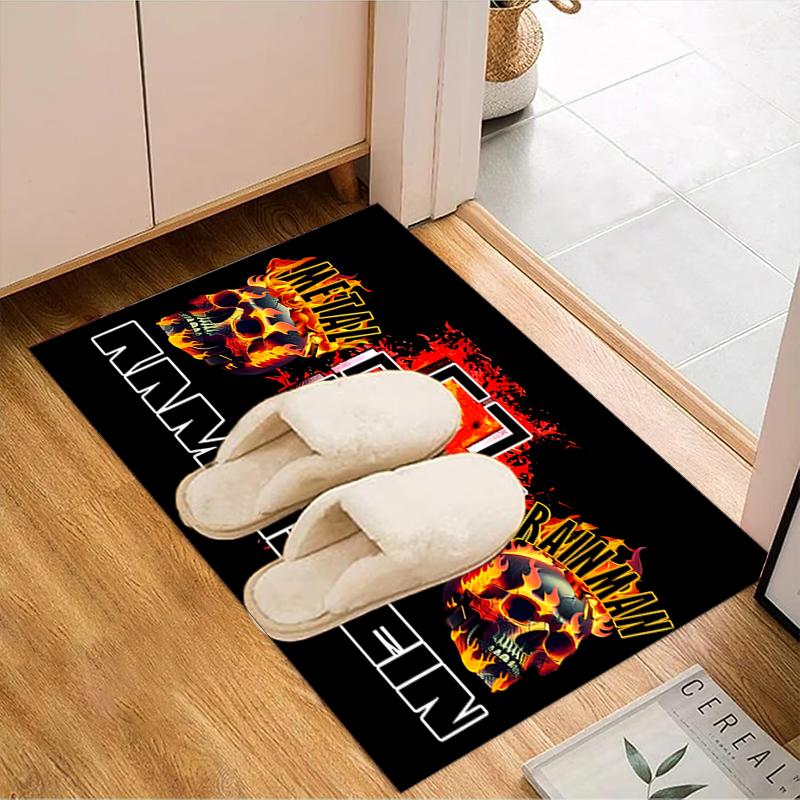 Ramm-stein Skulls And Logo Area Rug Suitable for Indoor And Outdoor,Carpets for Kitchens, Homes, Offices, Living Rooms,Home Decor,Christmas Gift