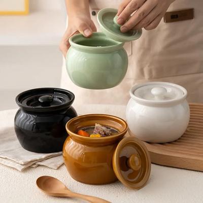 Ceramic Waterproof Stew Household Steaming Pot Stew Pot Soup Pot Clay Pot Stew Soup Pot Clay Pot One Person Stew Soup Pots New
