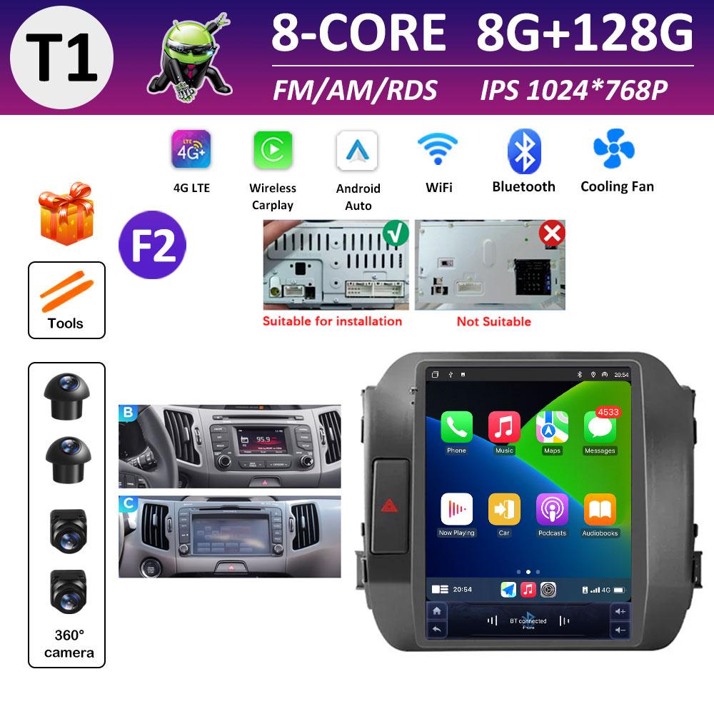 Car Multimedia Video Audio Player for KIA Sportage 3 SL 2010 2011 2012 2013 - 2016 Wireless Carplay WIFI DSP Stereo Bluetooth 4G