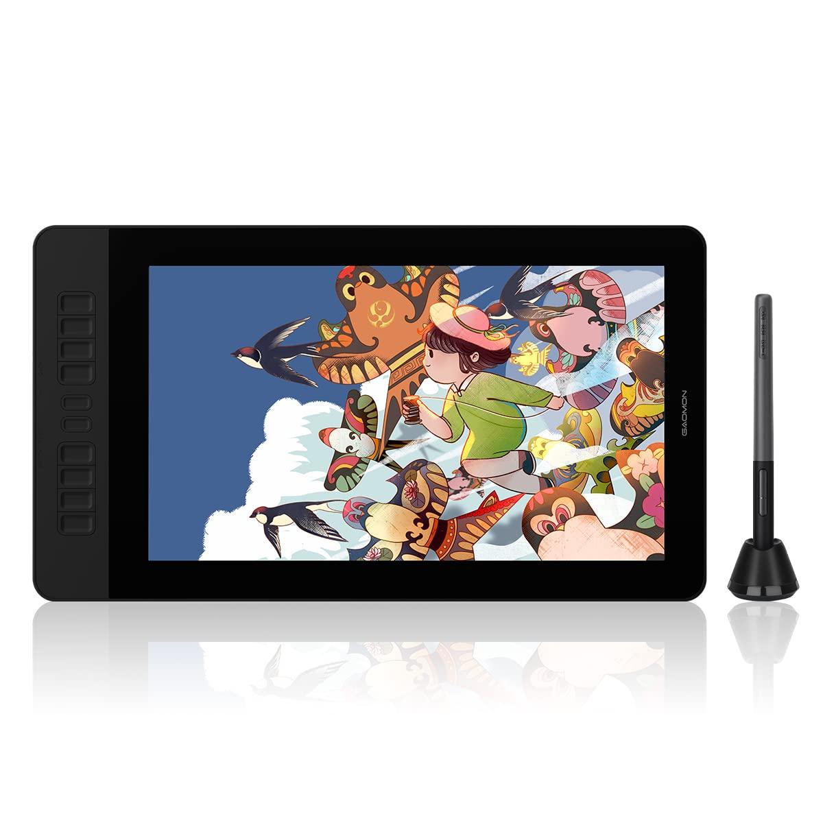 

GAOMON Liquid Tab PD1561 15.6 Inch IPS HD Pen Display with Tilt Sensing Function 72% NTSC Monitor 10 Shortcut Keys and 8192 Level Sensitivity